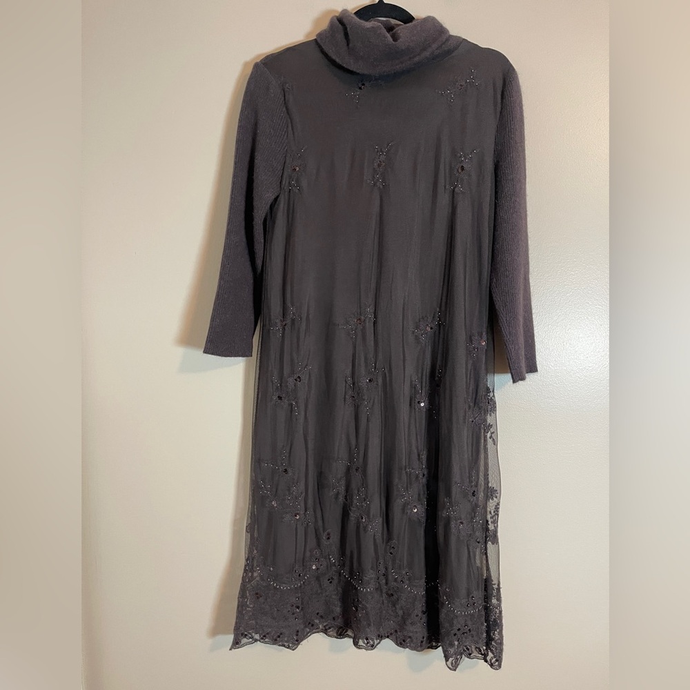 Sundance Maxi Dress Size S Brown Eventide Embroidered Mesh Whimsical Fairy Goth